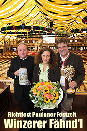 Paulaner Festzelt Winzerer Fähndl erstrahlt zum Oktoberfest 2010 in neuem Glanz. Richtfest am 15.09. (Foto: Martin Schmitz)